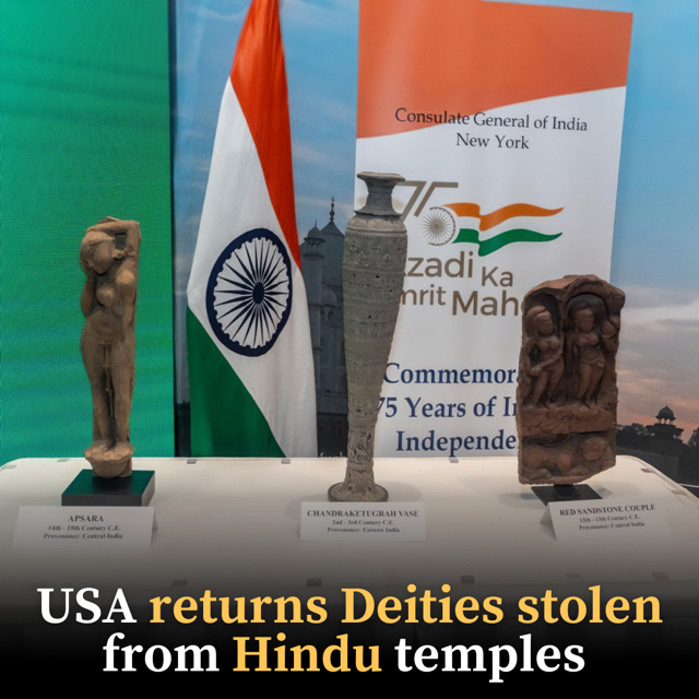 USA Returns Deities Stolen from Hindu Temples