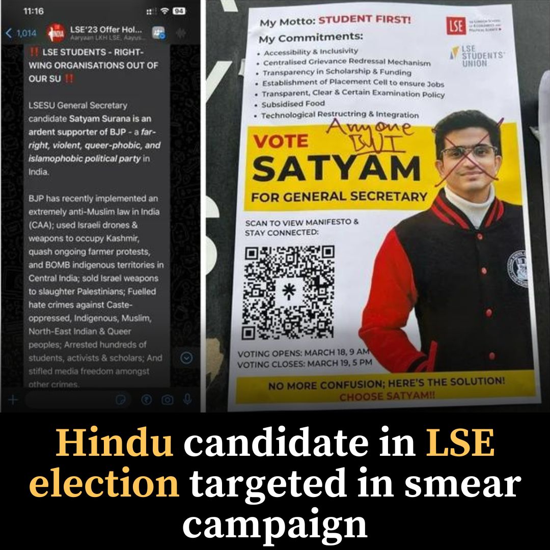 Hindu postgraduate student cancelled by LSE’s Students’ Union